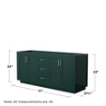 thumbnail image 3 of Wyndham Collection Miranda 72" Wood Double Bathroom Vanity in Nickel Trim/Green, 3 of 4