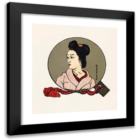 Ivo Puhonny 12x13 Black Modern Framed Museum Art Print Titled - Portrait of an Unknown Japanese Woman (1886)