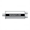 Magnaflow Exhaust Exhaust Muffler 5In x 8In Oval Satin Stainless Steel Case Single 3In Center Inlet Dual 2-1/2In