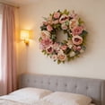 thumbnail image 3 of Japceit Vintage Peony Spring Wreath, Artificial Flower Wreath with Retro Charm for Doorway, Decorative Wreath for Home, Garden, and Seasonal Display, 3 of 6