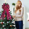 thumbnail image 5 of HongHeng Large Christmas Bow for Wreath, Velvet Bows for Front Door Wall Fence Decor, Gilt Edged Xmas Wreath Bow Tree Topper Bow for Winter Christmas Party Decoration Supplies, 5 of 6