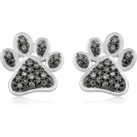 2.40 Ct Round Cut Black Diamond Push Back Stud Earring's in 925 Sterling Silver - Pet's Lover Studs For Her