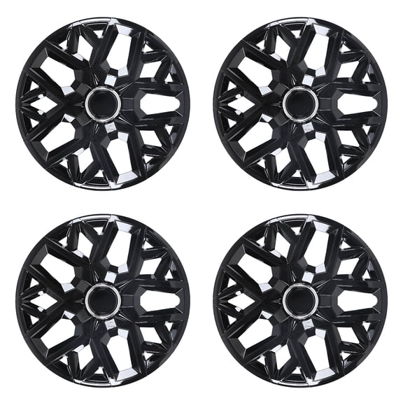 4Pcs/Set Wheel Rims Cover,16" Universal Hubcap Compatible with Steel Wheel Rims Cover,Snap on Installation with Retention Rings,Black Lacquer