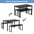 thumbnail image 6 of BTMWAY Dining Table Set with 2 Benches, 3 Piece Wood Dining Room Table Set with Metal Frame, Industrial Style Dinette Set for Kitchen Breakfast Nook, Heavy Duty Dinner Table Set for 4, Black, 6 of 12