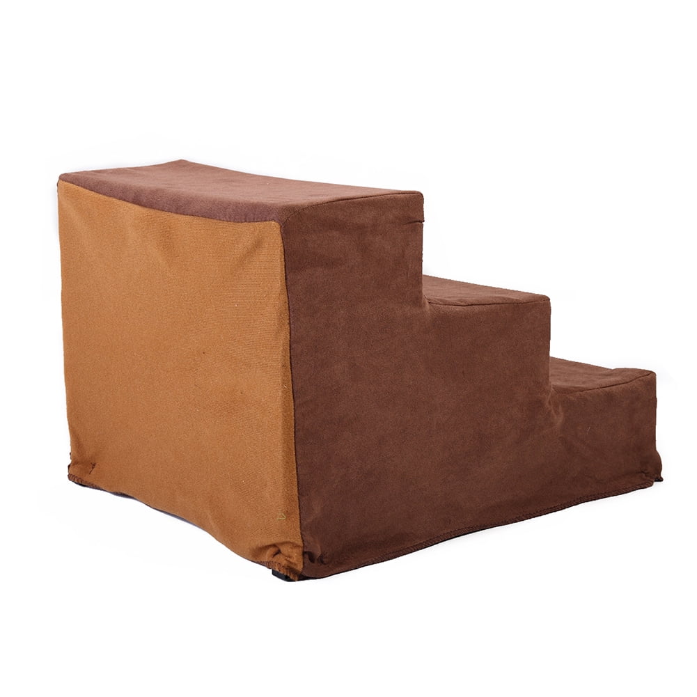 Pefilos Non-Slip Pet Stairs 3 Steps Portable 3 Tiers Cats Dog Ladder, Brown Pefilos Non-Slip Pet Stairs 3 Steps Portable 3 Tiers Cats Dog Ladder, Brown