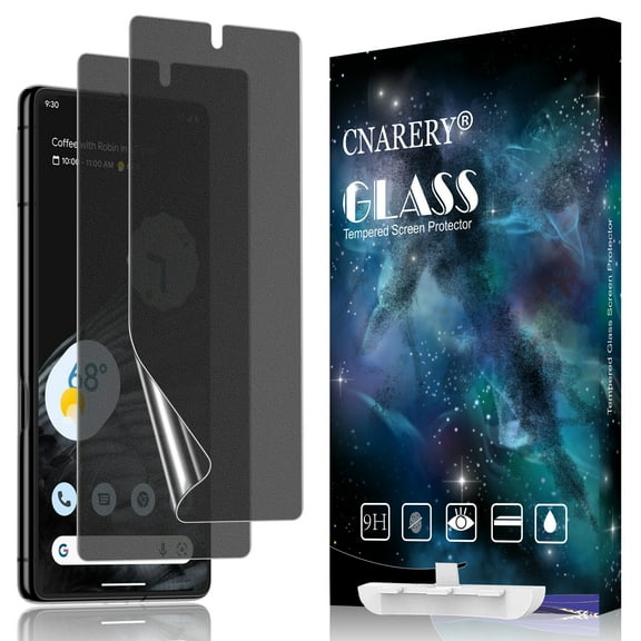 [2 Pack] Cnarery Anti Glare Matte Privacy TPU Screen Protector for Google Pixel 7 Pro (Not Glass), Fingerprint Sensor Compatible, Full Adhesive Flexible Film, Easy Installation