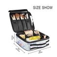 thumbnail image 3 of FORMRS Travel Makeup Bag Large Capacity Train Case Cosmetic Organizer with Adjustable Dividers, Pastel Flower Pattern, 3 of 8