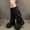 Black, variant on Women’s Mid Calf Platform Boots Classic Round Toe Side Zipper Chunky Height Increasing Sole Comfort Footwear for Daily Casual Wear Black 7(39)