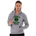 thumbnail image 3 of Funny Nerdy Aliens UFOs Believers Unisex Plus Fleece Graphic Hoodie Brisco Brands 2X, 3 of 5
