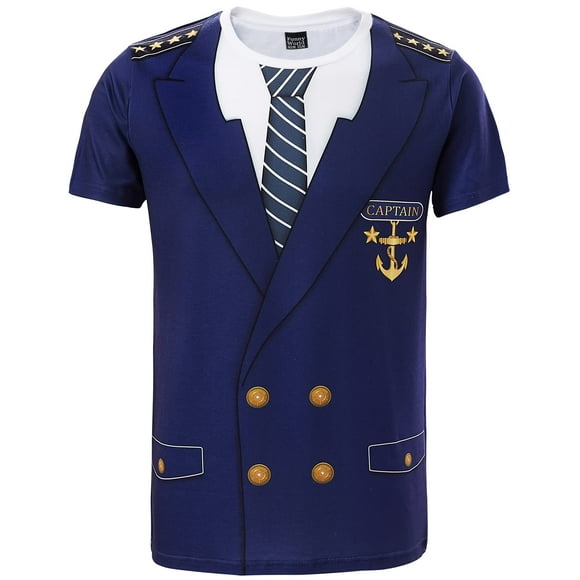 Camiseta divertida con disfraz de Capitán Mundial Funny World para hombre