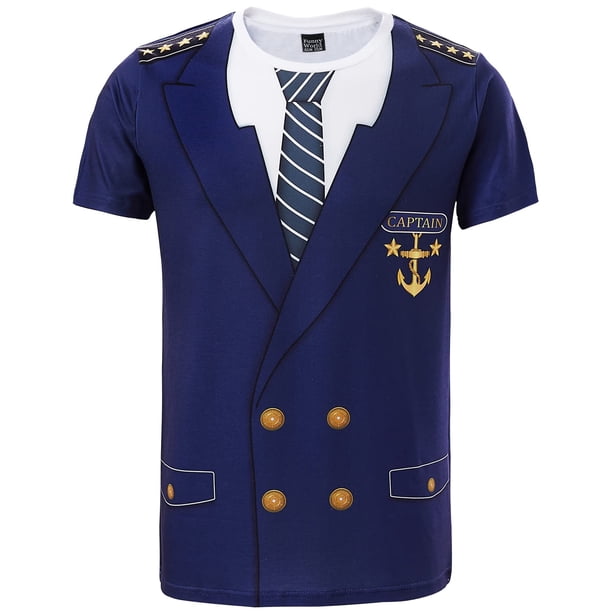 Camiseta divertida con disfraz de Capitán Mundial Funny World para hombre