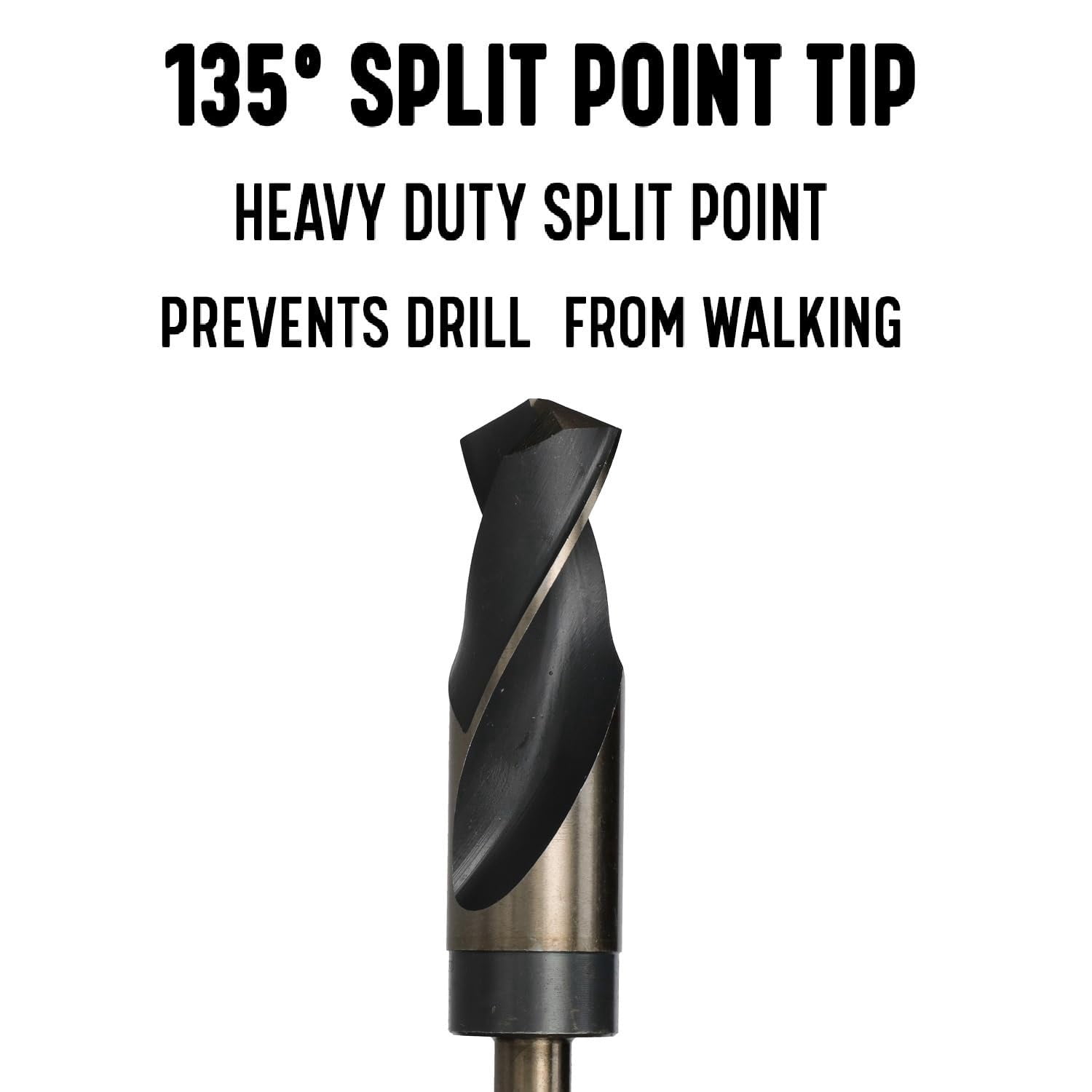 1-1/2" Reduced Shank HSS Black & Gold KFD Drill Bit, 1/2" Shank, 3-Flat Shank, Pack of 1