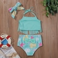 thumbnail image 3 of Itsun Girls' Swimwear,Toddler Kid Baby Girl Tassels + Mermaid Swimsuit Beachwear Set Green 0-6 Months, 3 of 5