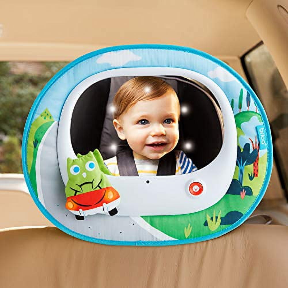 Munchkin Brica Cruisin Baby In-Sight Entertainment Owl Mirror, Includes 8 Songs and Remote Control, Crash-Tested, Blue