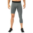 thumbnail image 1 of yeacher Men's Asymmetrical Basketball Compression Pants with Side Pockets, Patchwork Design, Grey, Size L (21329#), 1 of 7