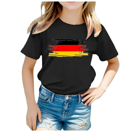 

Yzengfg Children Flag Of Germany Print Short Sleeve Round Neck T Shirt Floral Fashion Bottoming Shirt Tops Girls Tops Tees & Shirts 10-11 Years