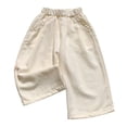 thumbnail image 3 of StSilkitty Girls Ruffle Pants High Waist Elastic Casual Wide Leg Pants with Pockets Solid Color Lightweight Soft Trousers, 3 of 6