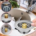 thumbnail image 4 of Wzzjkit Stainless Steel Kitchen Sink Filter Screen Vegetable Sink Leak Plug Dishwasher Sink Vegetable Sink Universal Bouncing Core Kitchen Accessories, 4 of 7