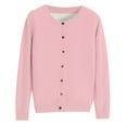thumbnail image 4 of Pink Womens Tops Womens Basic Crew Neck Long Sleeve Button Down Cardigan Going Out Tops for Women, 4 of 5