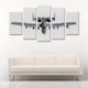 thumbnail image 2 of Cuadro Decorativo Avión Militar Thunderbolt A10 Juego De 5 Piezas 150x80cm Ideal Para Sala Oficina Moderna, 2 of 5