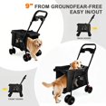thumbnail image 5 of 4-Wheel Folding Pet Stroller for Small Dogs and Cats, Pet Rolling Carrier with Storage Bag, Breathable Mesh & 2 Safety Leashes, 5 of 9