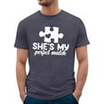 thumbnail image 2 of Chandails Mignons pour Couples Assortis de la Saint-Valentin, T-Shirt Décontracté à Manches Courtes à Col Rond, Blouse Ample à Imprimé de Lettres, T-Shirt Confortable, Doux et Respirant, Blouse pour Mari et Femme, Tee Gris TTTG, 2 of 5