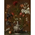 thumbnail image 2 of Orsola Maddalena Caccia 19x24 Black Ornate Framed Double Matted Museum Art Print Titled: Flowers in a Grotesque Vase (ca. 1635), 2 of 5