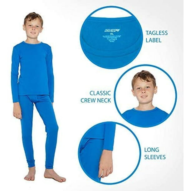 Kids Thermal Underwear Elastic Long Sleeve Round Neck Autumn