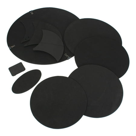 10Pcs Bass Snare Tom Sound off / Quiet Drum Mute Silencer Drumming Practice Pad Set (Best Drum Silencer Pads)