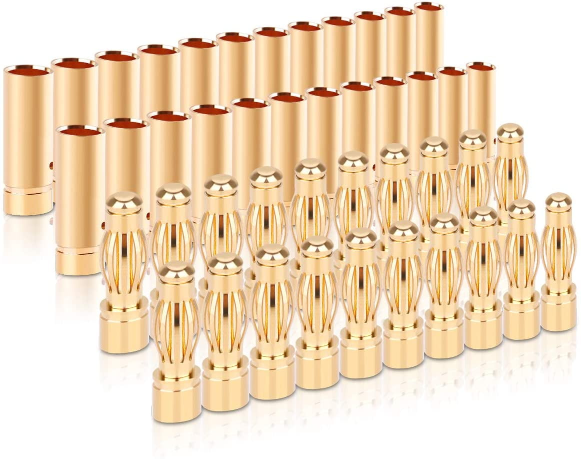 20 Pairs Male Female Banana Bullet Connector Plug 4.0mm for RC Battery ESC Motor 