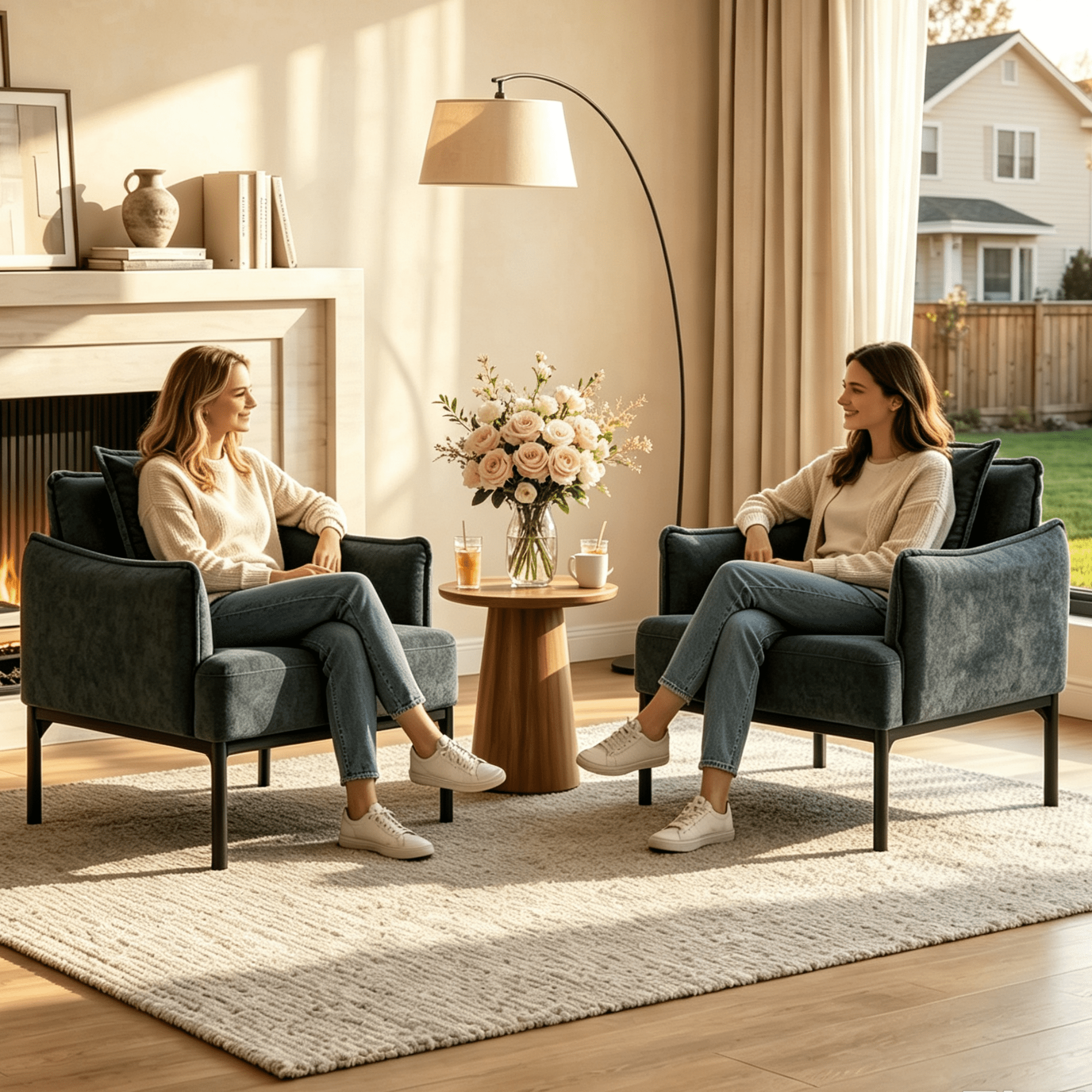 Gewnee Modern Accent Chair,Upholstered Armchair with Curved Armrest and Pillow,Comfort Reading Chair Lounge Chair for Living Room,Bedroom,Sunroom.Dark Grey