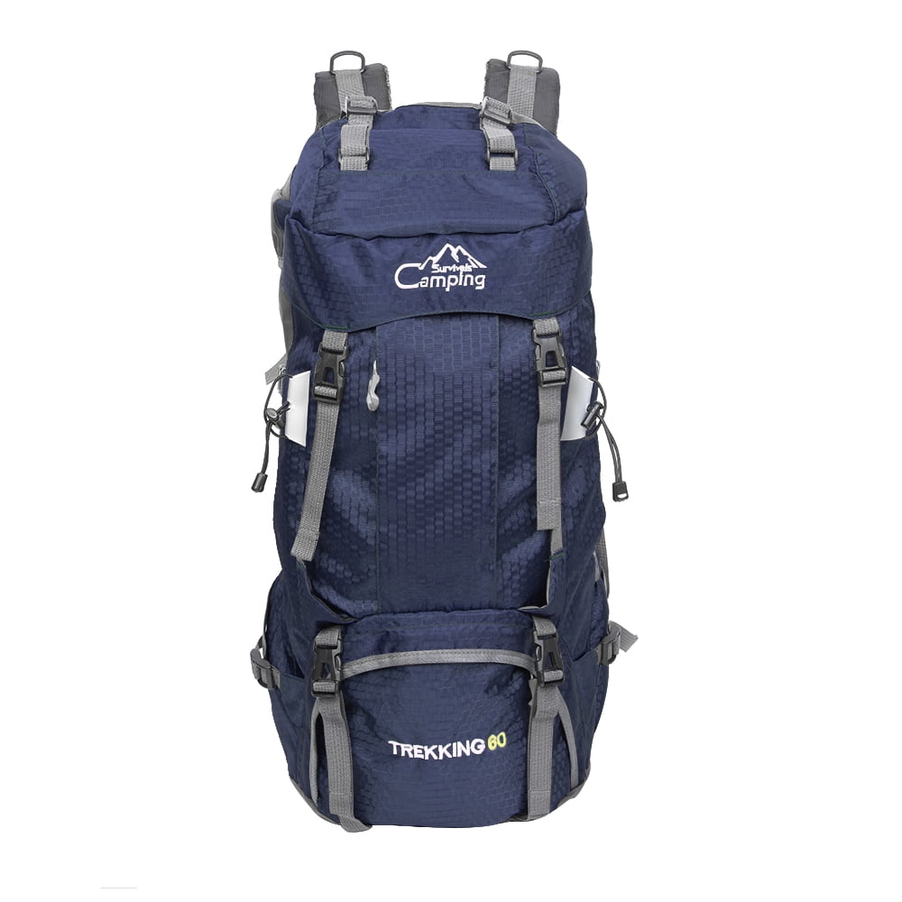 Navy Outdoor Camping Climbing Hiking Backpack Daypack Strong Rucksack Bag 60L