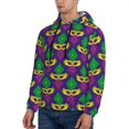 thumbnail image 3 of Bingfone Mardi Gras Carnival3 Men'S Drawstring Hoodie Long Sleeve Pocket Sweatshirts-Medium, 3 of 9