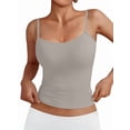 thumbnail image 2 of Womens Adjustable Camisole Sleeveless Square Neck Spaghetti Strap Tank Tops Basic Shirt Gray XXL, 2 of 8