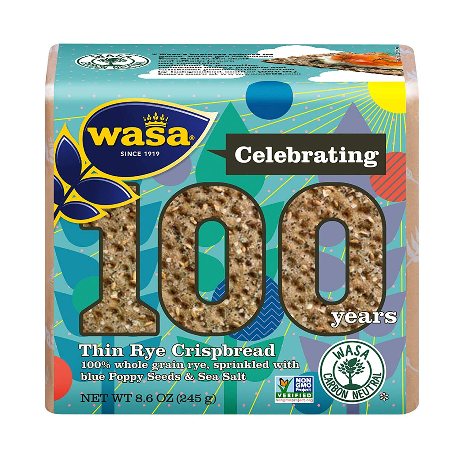 Wasa Thin Rye Crispbread -- 8.6 oz Pack of 2