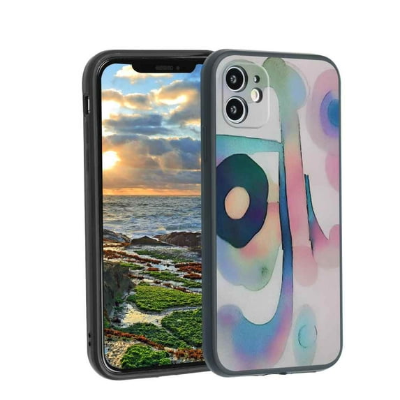 Pastel-Abstraction-Art-Watercolors-267 Phone Case, Degined for iPhone 12 Case Men Women, Flexible Silicone Shockproof Case for iPhone 12