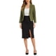 thumbnail image 2 of Blazer Chic para Mujeres Abierto Frontal para Trabajar Traje Corto de Verano Chaqueta Verde Ejército-Sólido L, 2 of 6