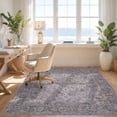 thumbnail image 3 of Design&I 6'x9' Ultra Soft Area Rug, Grey Boho Vintage Distressed Abstract Border Ombre Gradient Purple Flowing None Fluffy Washable Non Shedding for Guest Room Bedroom Living Room, 3 of 7