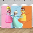 thumbnail image 3 of Fondo personalizado con nombre, edad, melocotón, margarita, princesa, fiesta de cumpleaños, fondo, Super Mario Bros, pancarta rosa para baby shower, accesorios decorativos, 3 of 5