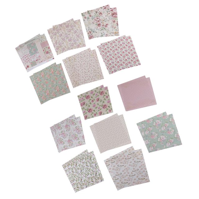 24 hojas de papel de álbum de recortes, manualidades, fabricación de tarjetas de bricolaje, álbum grafía, papel de decorativo, 15 cm, 6 Gloria Papel del libro de recuerdos