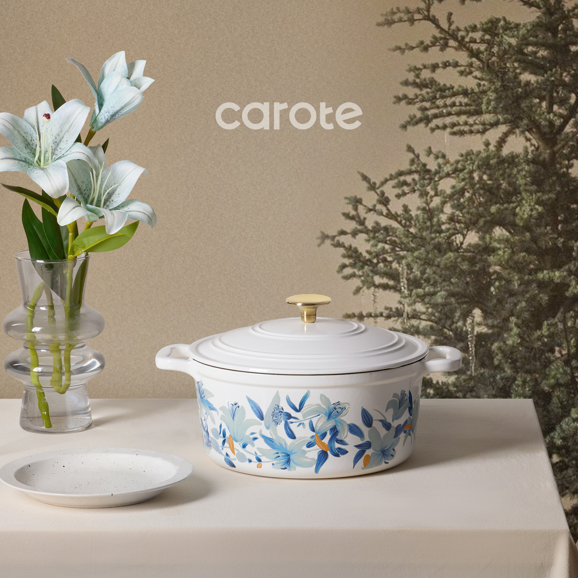 Carote 5-Quart Enameled Cast Iron Dutch Oven, Blue photo 5