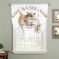thumbnail image 2 of Beige Farm Animals Balloon Curtains for Living Room/French Door, Cow Farmhouse Tie Up Curtains 63 Inch Length Energy Saving Kitchen Curtains Shades for Windows 42"x63", 2 of 8