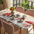 thumbnail image 3 of Gnomes Spring Floral Table Cloths for 6 Foot Rectangle Tables, Daisy White Pastoral Flowers Patio Waterproof Elastic Fitted Tablecloths, Washable Rectangular Table Cover for Camping, 3 of 8