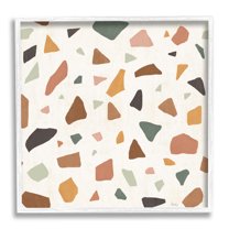 Stupell Indtries Abstract Confetti Rock Shapes Neutral Brown Orange Grey,17 x 17,Design by Veronique Charron