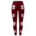 thumbnail image 4 of Gibobby Leggings para mujer, leggings de entrenamiento adecuados, pantalones con bloques de color con estampado navideño, leggings elásticos (Vino, M), 4 of 5