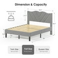 thumbnail image 6 of Segmart Full Bed Frame with Adjustable Upholstered Button Headboard and Wooden Slats, Velvet Button Tufted Platform Bed Frame, Box Spring Needed, Easy Assembly, 500lbs, Grey, 6 of 9