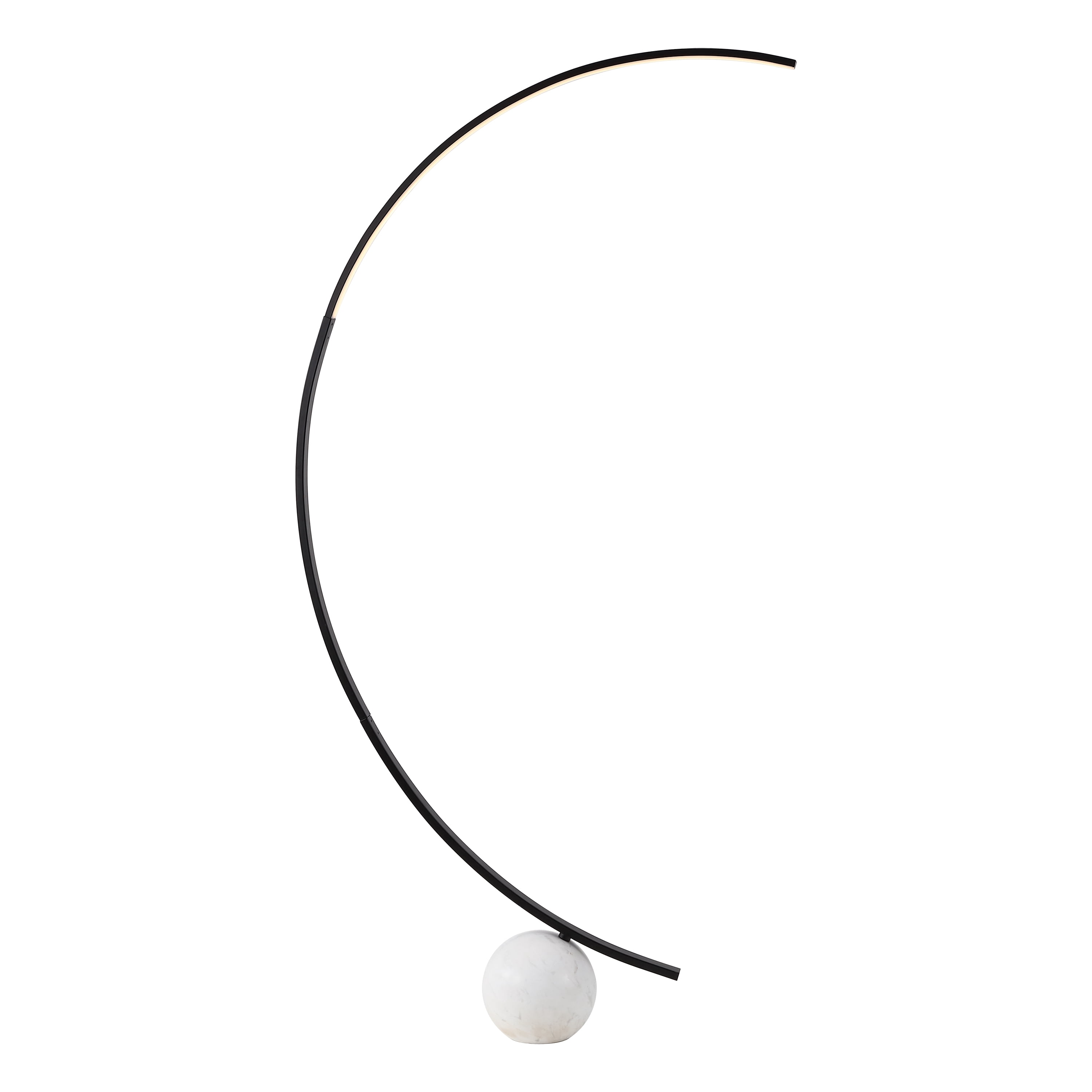 Safavieh Couture Krysandra Powder Coating Black and Gray Marble Base Floor Lamp