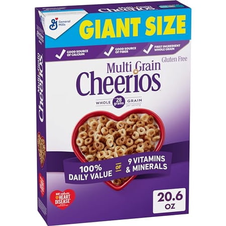 Big G Cereal Multi Grain Cheerios Gluten Free Cereal, 20.6 OZ Giant Size Cereal Box