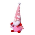thumbnail image 4 of 2Pcs Plush Valentine gnome under $5! Yrmaups Valentine's Day Gnome Doll with Plush Heart, Soft Fabric Dwarf Decoration for Home and Office, Weighted Base for Stability, 4 of 9