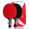 thumbnail image 1 of HUIESON New 8 Star Walnut Surface 5plywood+2 Inner Carbon Ping Pong Paddle 2pcs/set Powerful Table Tennis Racket for Adults 2 Long Handle, 1 of 6